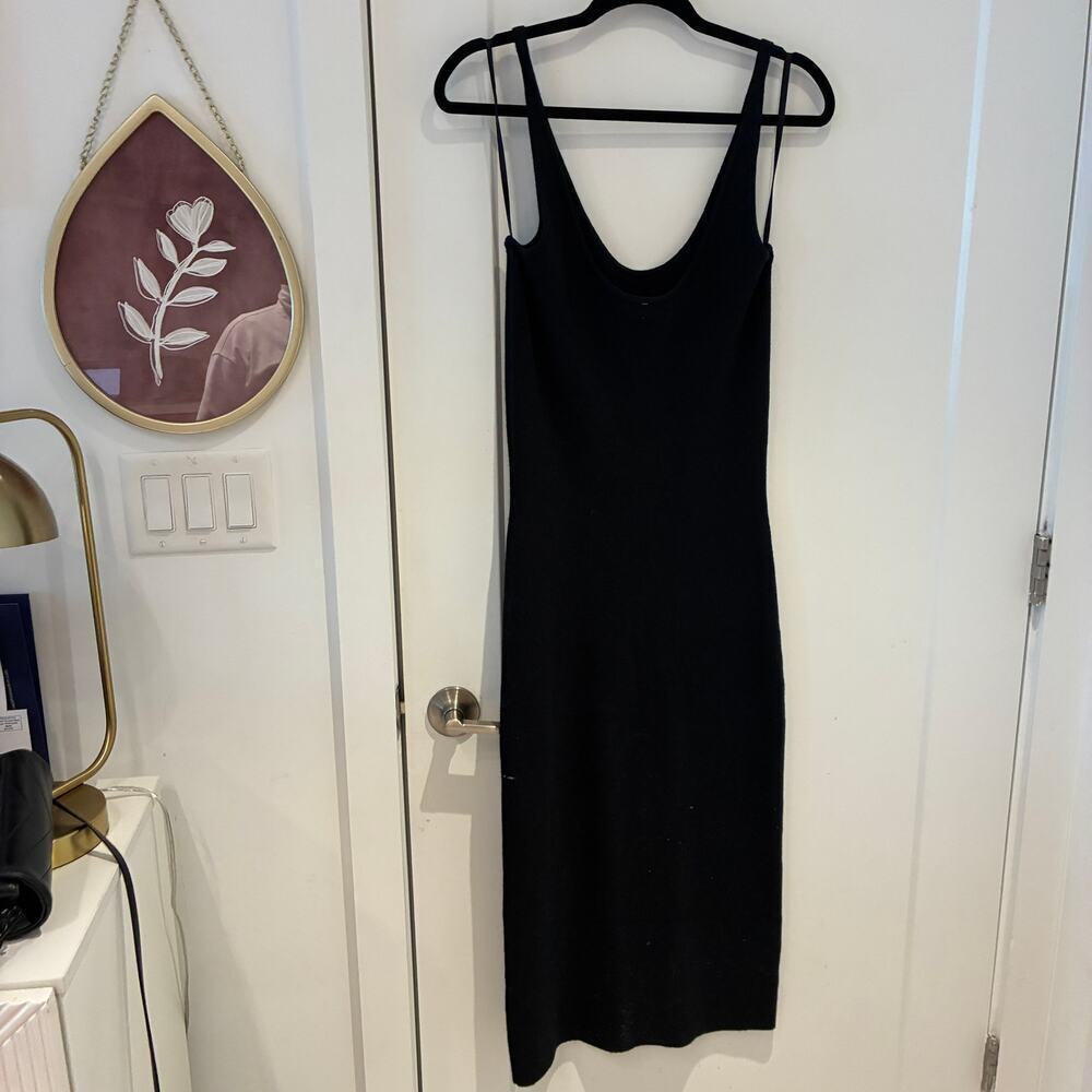 NWT Abercrombie & Fitch Black Knit Tank Midi Dress Sz Large Tall - Picture 2 of 8